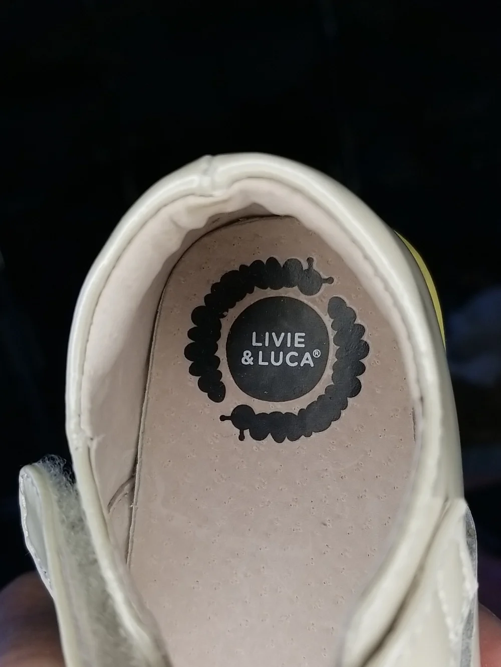 Livie & Luca Cream Patent Leather Mary Jane Shoes Size 5 Astrid In Cloud Shimmer